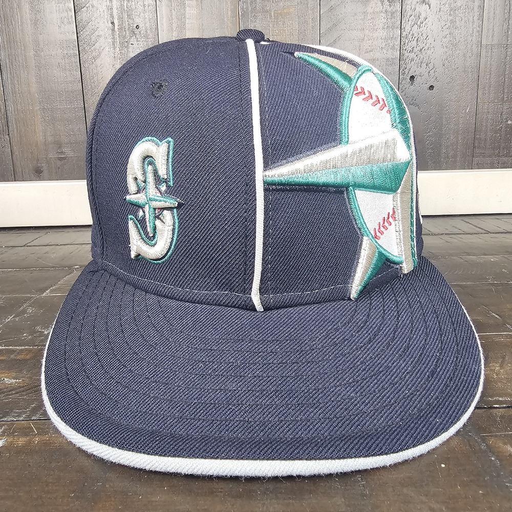Vintage Seattle Mariners Fitted Hat MLB New Era Baseball Mariners Logo Cap 7-3/8
